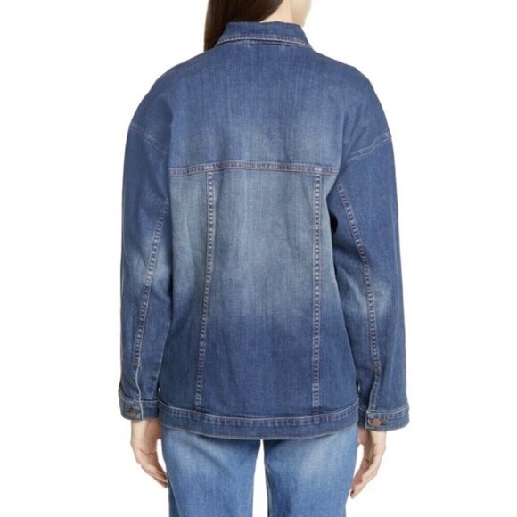 Eileen Fisher Petite Denim Jacket Dark Wash - Picture 6 of 10